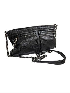 Nine West Black Leather Chain Strap Crossbody